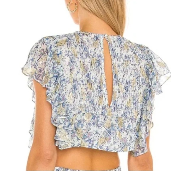 Rococo Sand Blue and White Floral Blouse - Picture 2 of 13